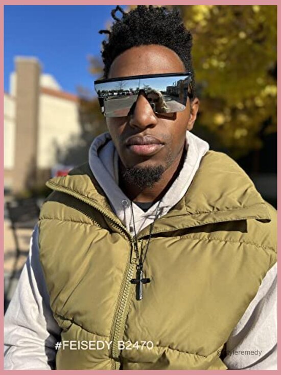 Oversized Square Sunglasses with UV400 Protection Shield Lens main image 7